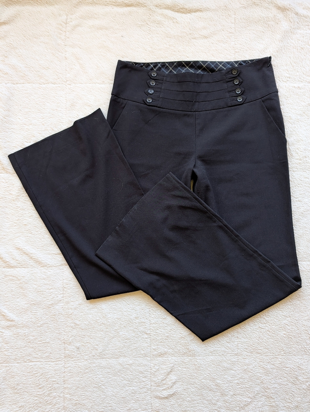 Anthro Cartonnier High Rise Wide Leg Black Dress Pants